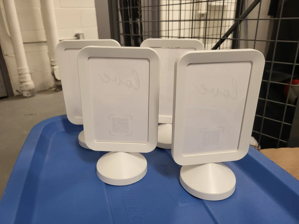 White Tabletop Sign Holders thumbnail