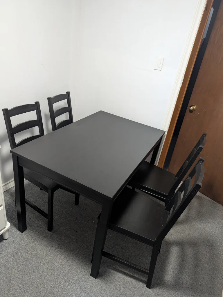 Black Dining Table with 4 Chairs image indicator(2)