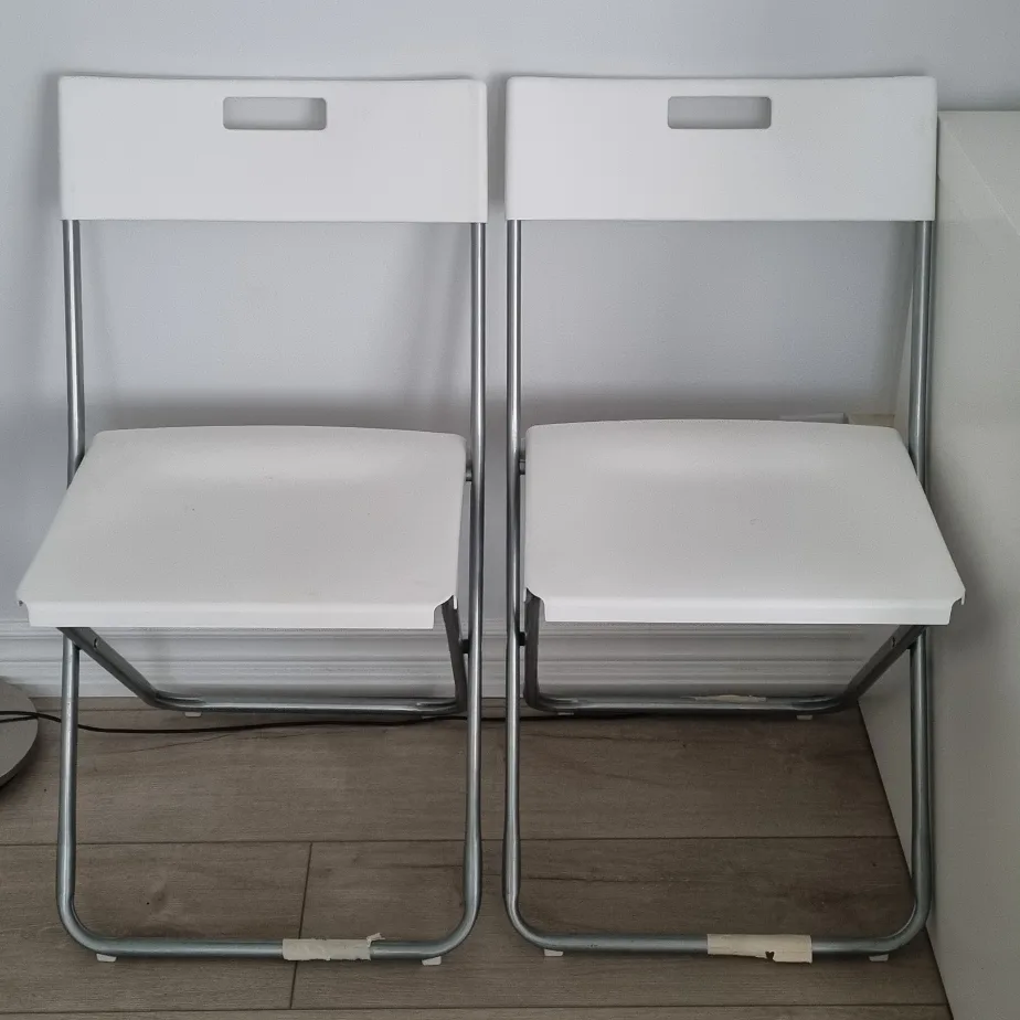 MOVING OUT SALE: 2 IKEA Folding Chairs - White thumbnail