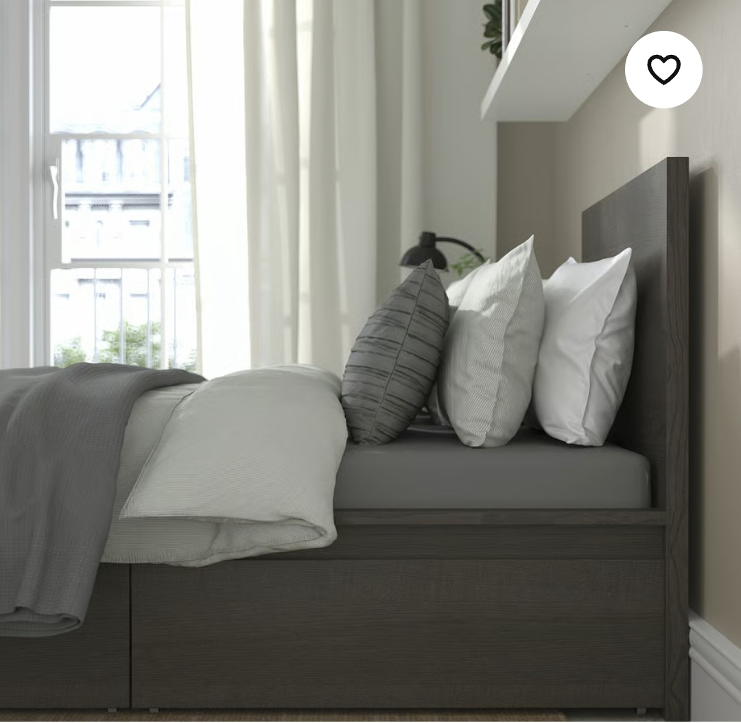 Bed Frame w/ Storage - Dark Brown - photo 4