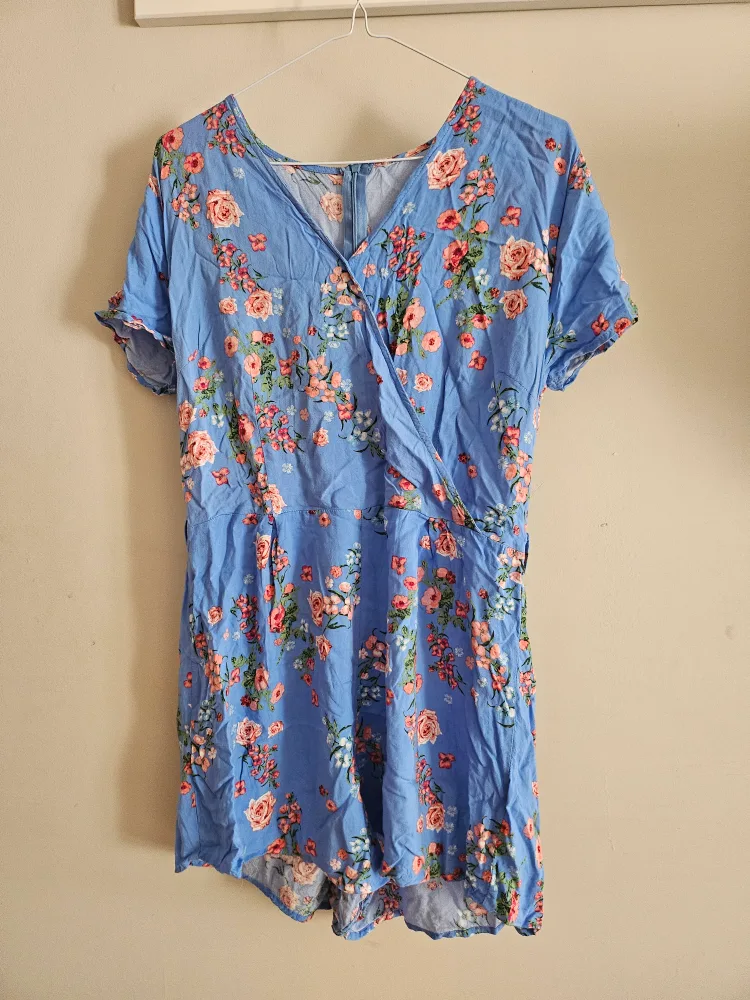 Floral Romper - Blue 🇨🇦 thumbnail