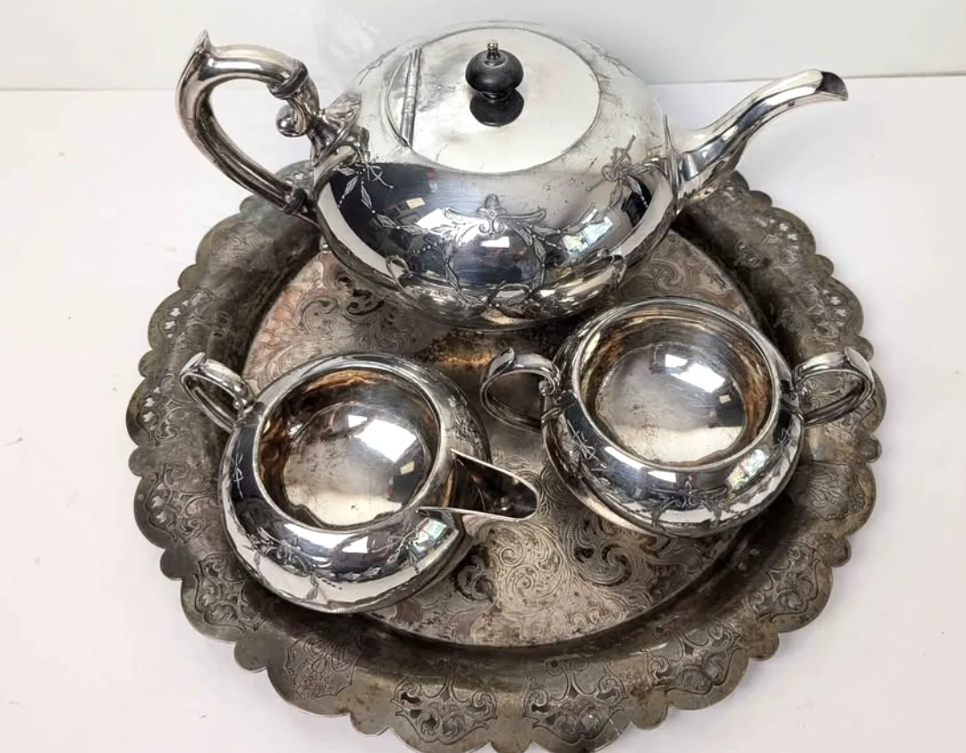 Silver Plated Tea Service Set ~ image indicator(3)