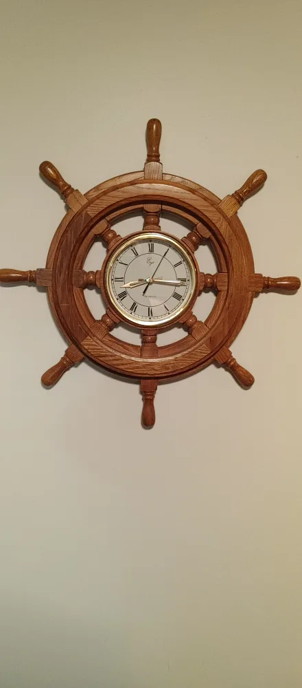 Nautical Ship Wheel Wall Clock thumbnail
