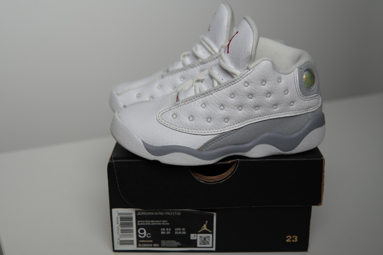 Jordan 13 Retro (TD) Size 9C - White/Grey