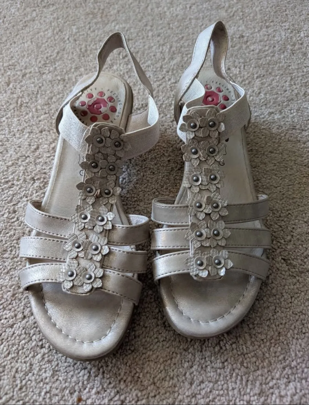 Sandals with Heels - Gold Glitter - Relife - size 5 thumbnail