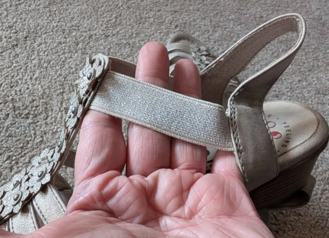 Sandals with Heels - Gold Glitter - Relife - size 5 image indicator(3)