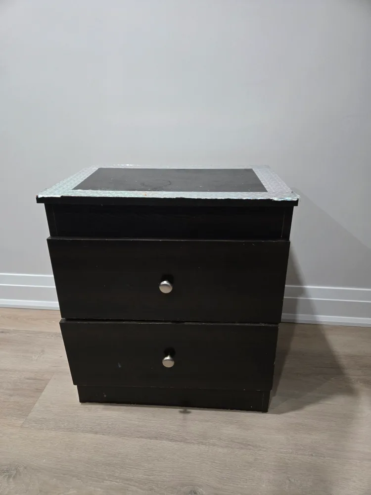 Dark Brown 2-Drawer Nightstand thumbnail