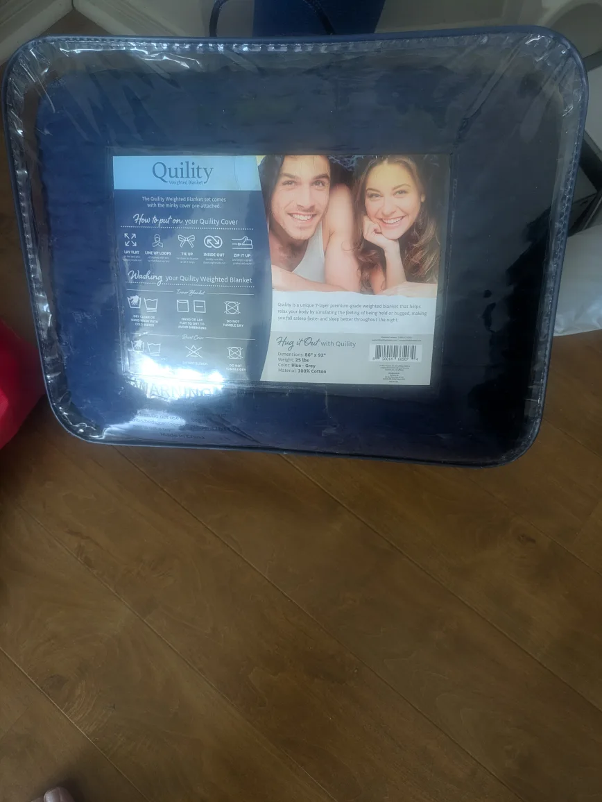 Quility Weighted Blanket - Blue Grey, 25 lbs thumbnail