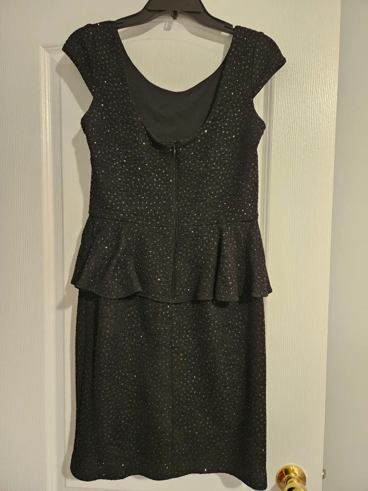 Adrianna Papell Black Sequin Dress - Size 10 thumbnail