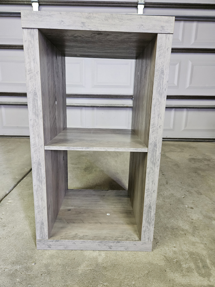 2-Shelf Bookcase, Gray Wood Grain Finish
