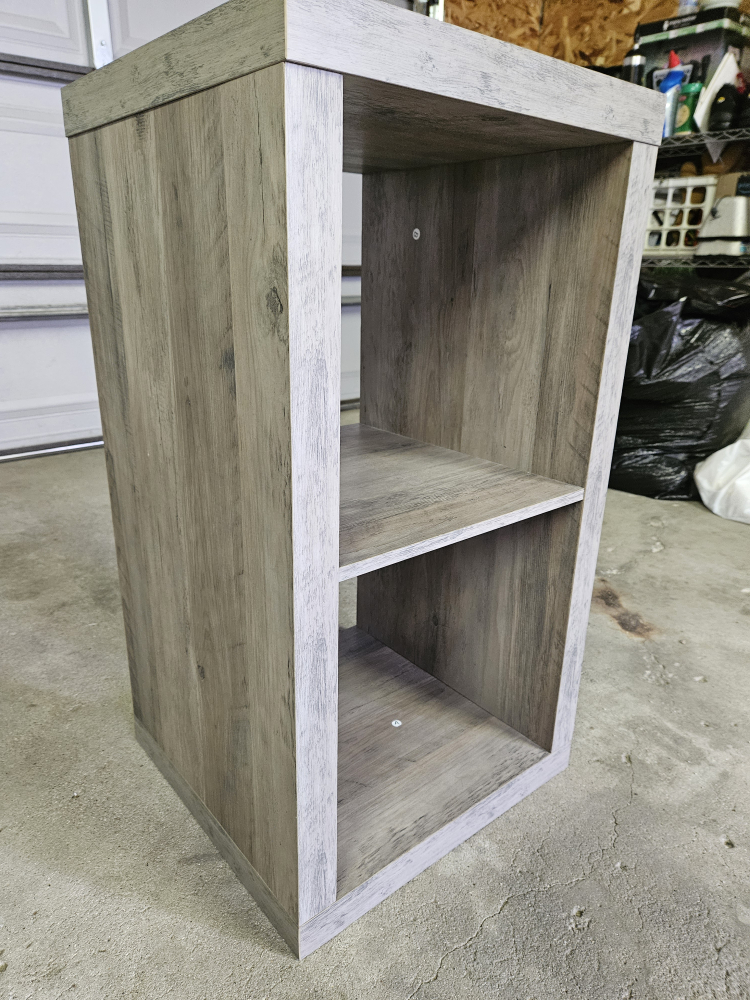 2-Shelf Bookcase, Gray Wood Grain Finish - photo 2