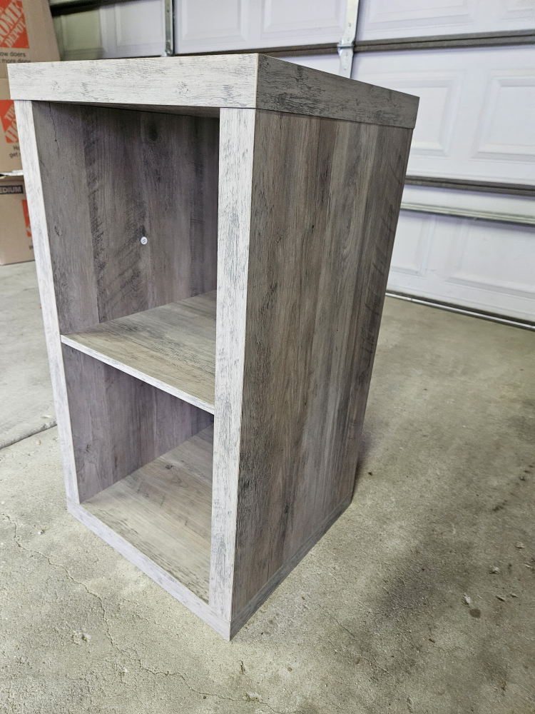 2-Shelf Bookcase, Gray Wood Grain Finish - photo 3