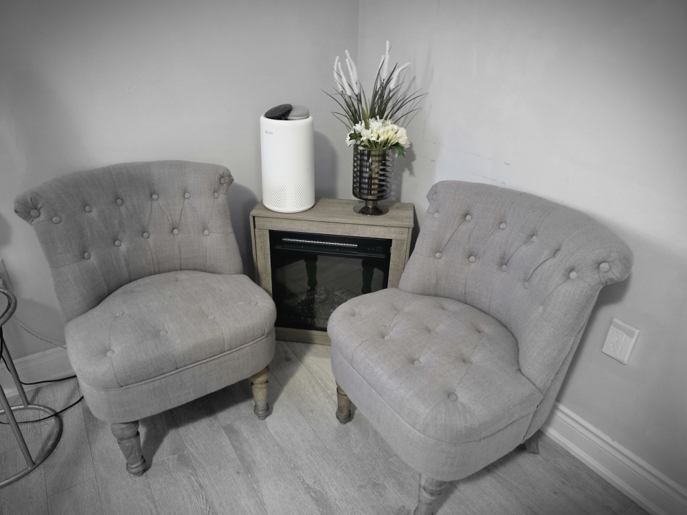 Grey Accent Chairs - Button Tufted set of 2