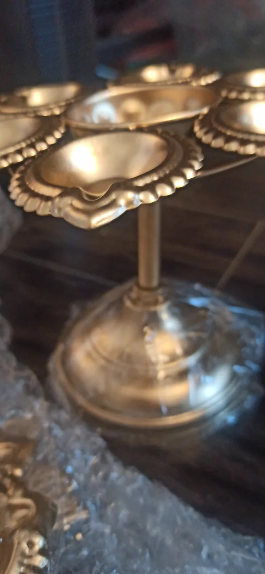 New Brass Diya Oil Lamp Set. image indicator(3)