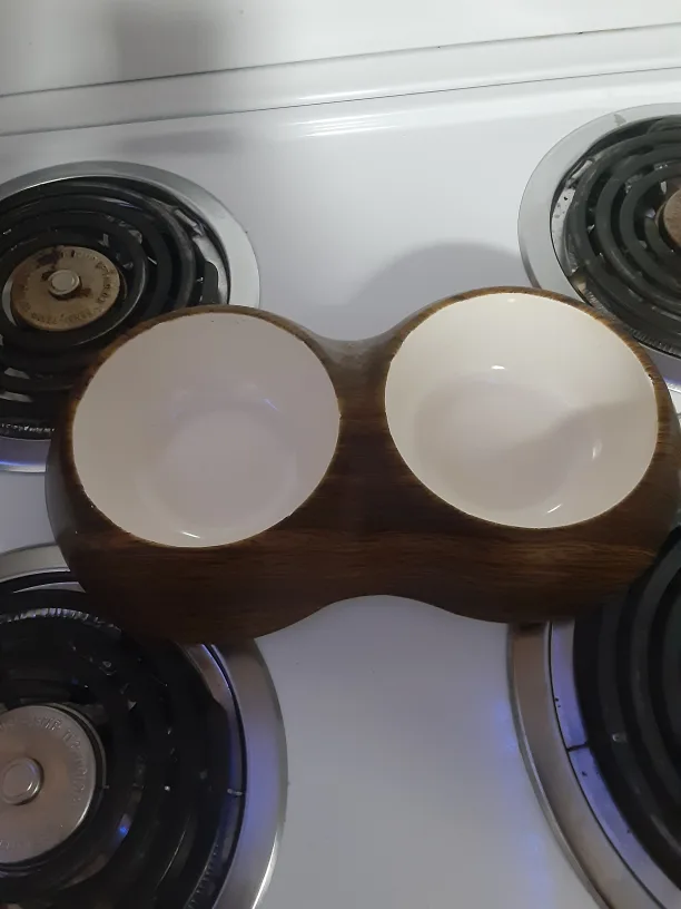 Wooden Double Pet Food Holder thumbnail