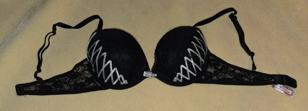 Perfectly Me Lavenza Black Lace Bra, Size 30D thumbnail