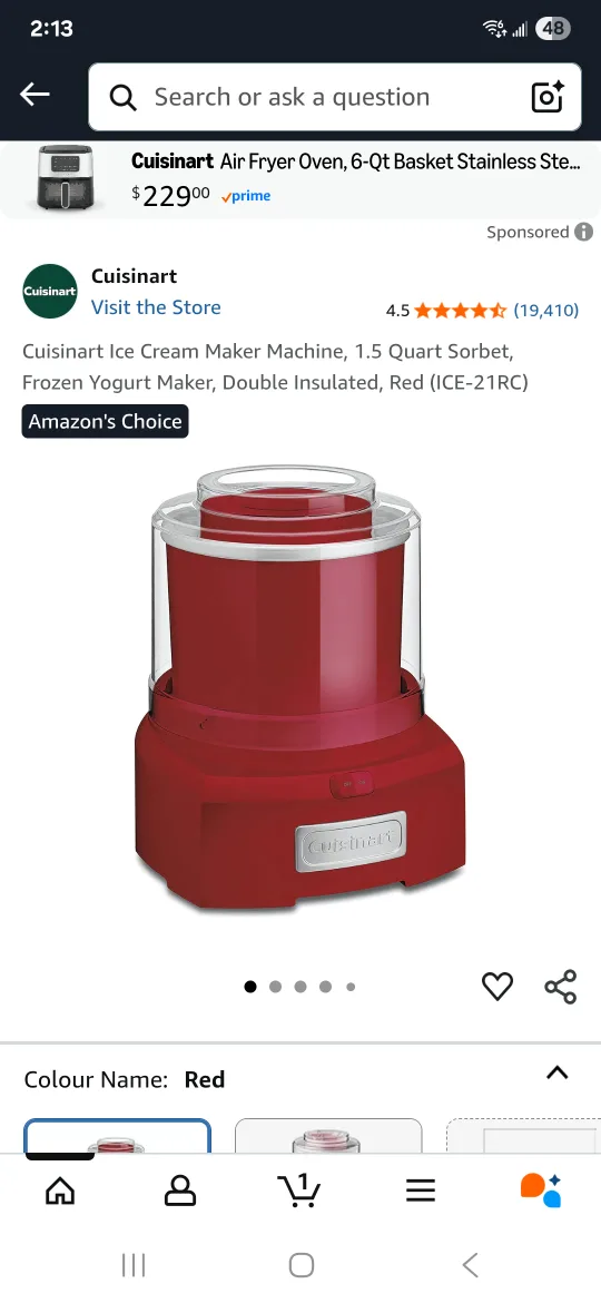 Cuisinart Yogurt, Sorbet and Ice Cream Maker thumbnail