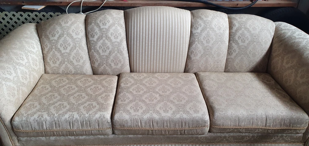Beige Patterned 3-Seat Sofa - photo 3