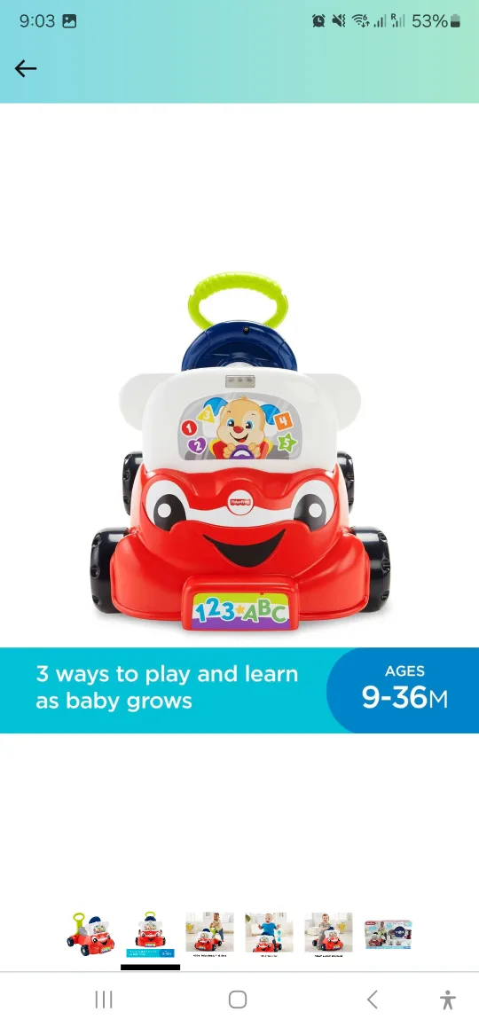 Brand  New Fisher-Price 3-in-1 Smart Car image indicator(3)