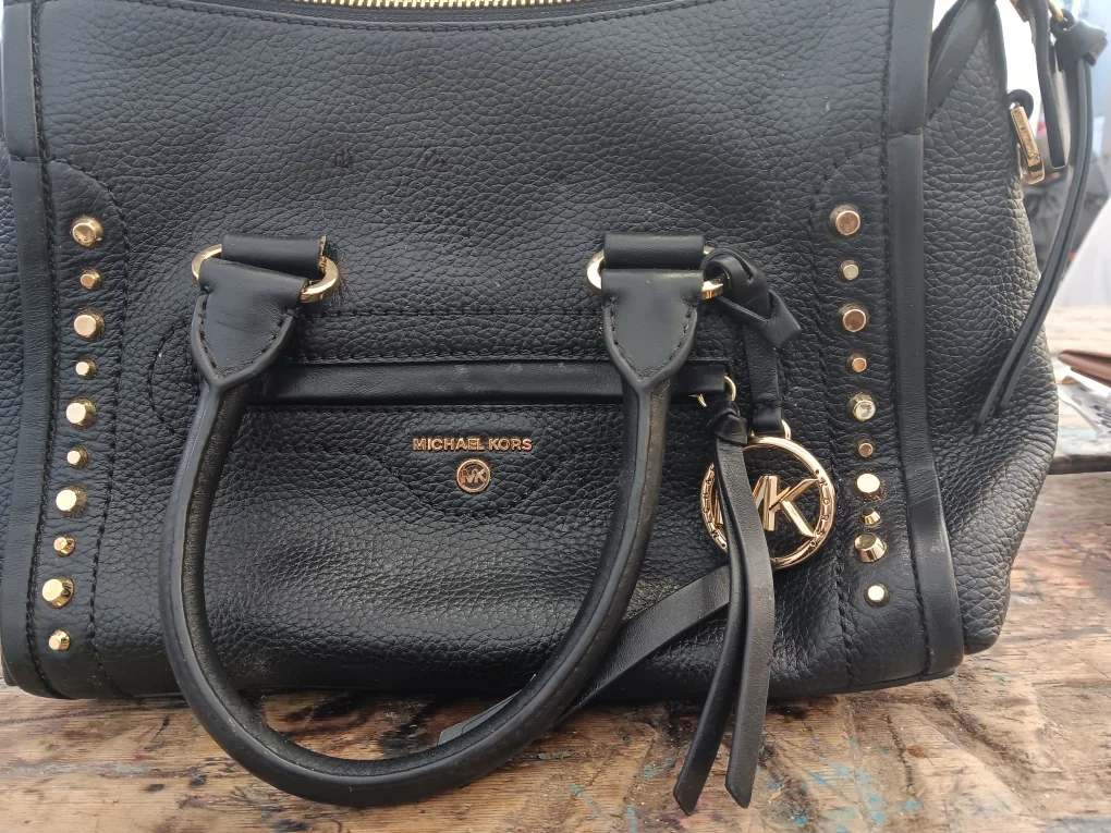 Michael Kors Black Leather Satchel thumbnail