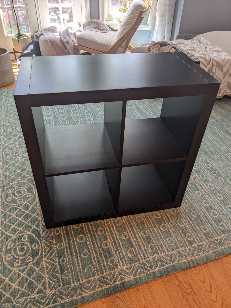 Black 4-Cube Storage Shelf (Ikea Kallax)