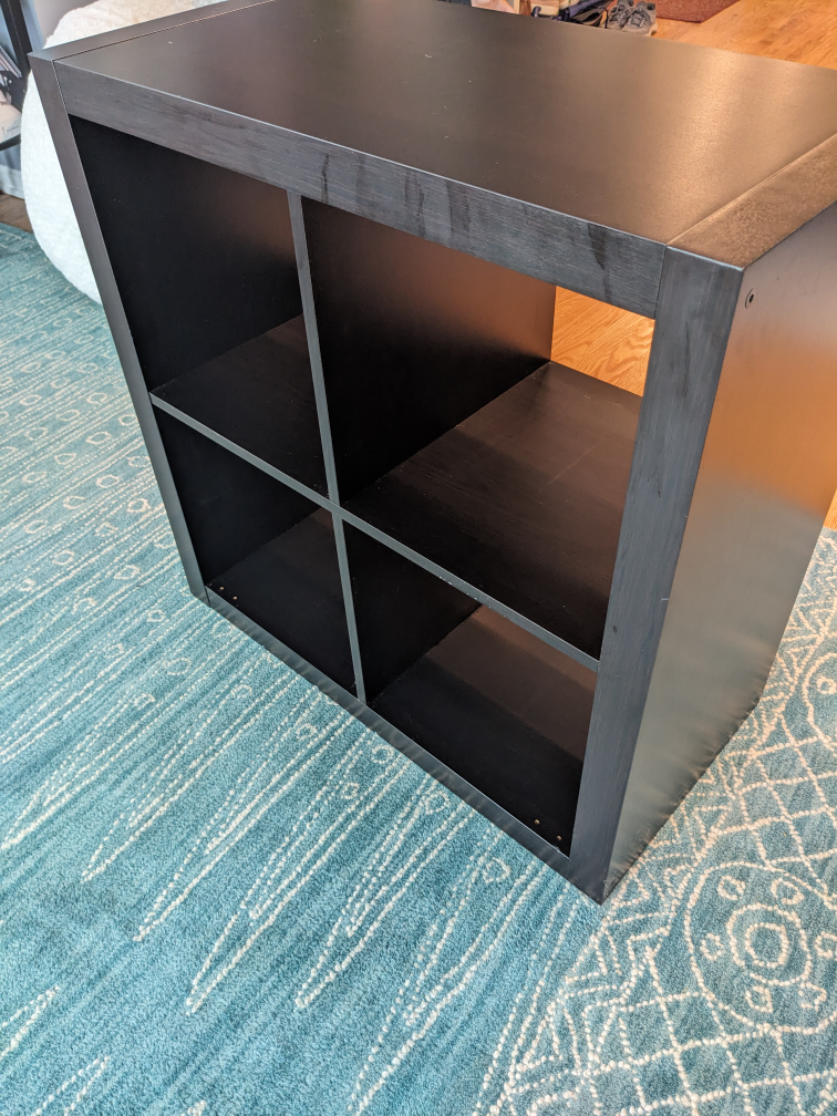 Black 4-Cube Storage Shelf (Ikea Kallax) - photo 2