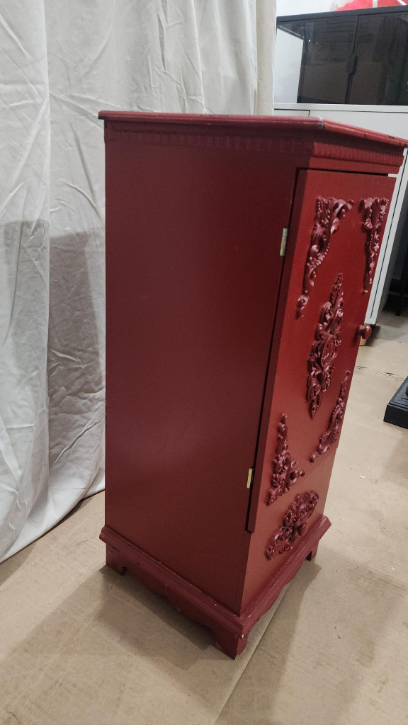 Red Accent Cabinet with Drawer - photo 2