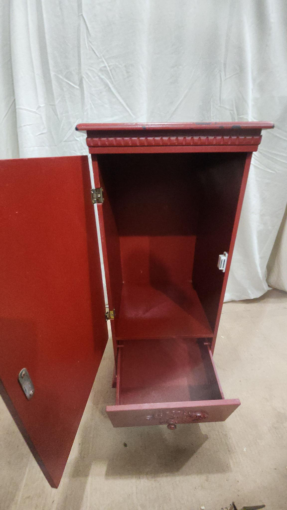Red Accent Cabinet with Drawer - photo 3