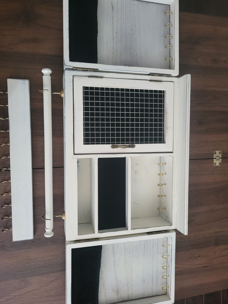 White Wooden Wall Mounted Jewelry Organizer - photo 2