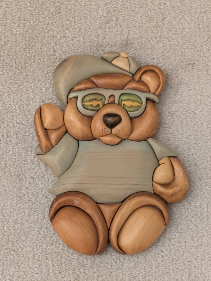 R & J Woodcrafts Handcrafted Bear Wall Art