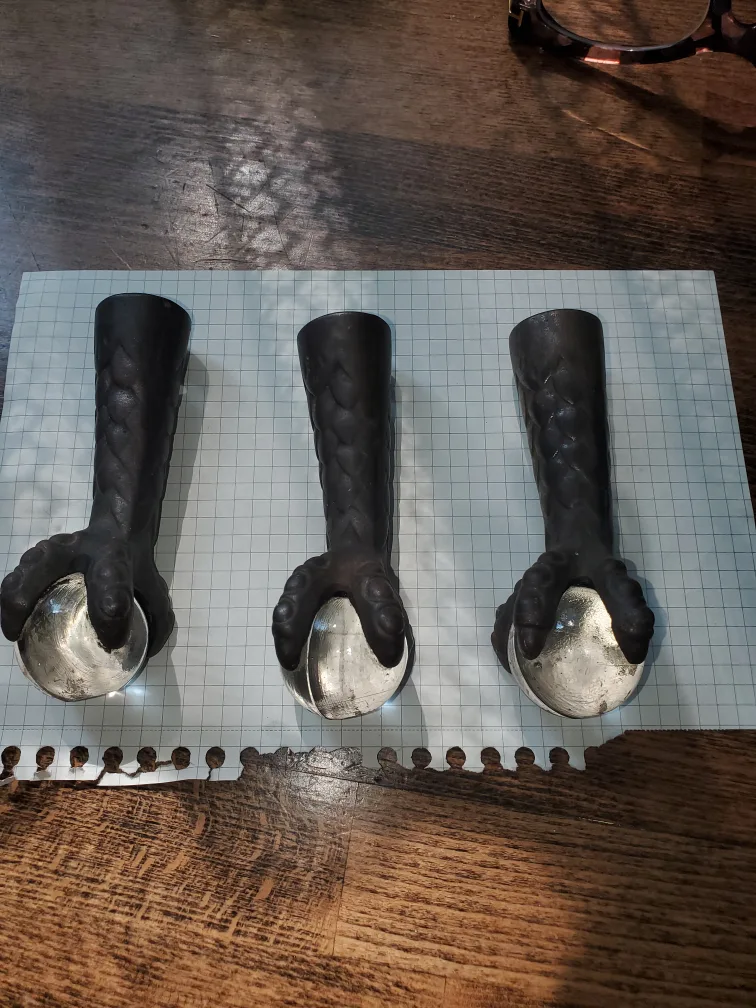 Set of 3 Vintage Claw & Ball Furniture Feet