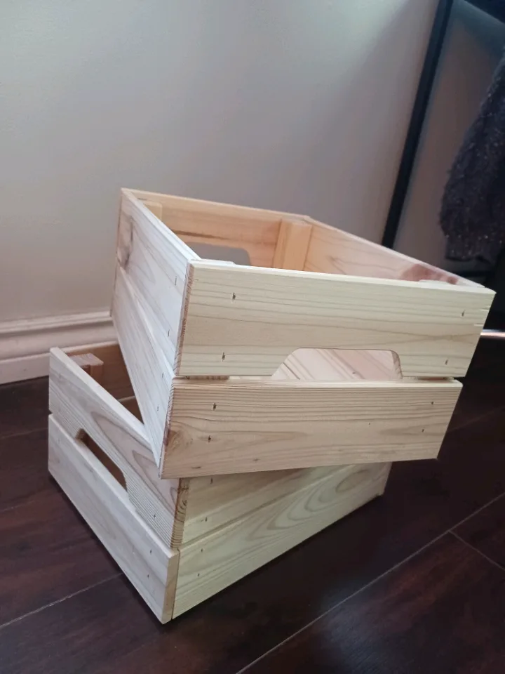 Set of 2 Wooden Storage Crates thumbnail