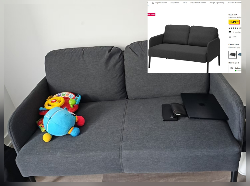 IKEA Glostad Loveseat - Knisa Dark Gray