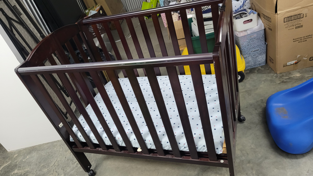 Brown Wooden Baby Crib