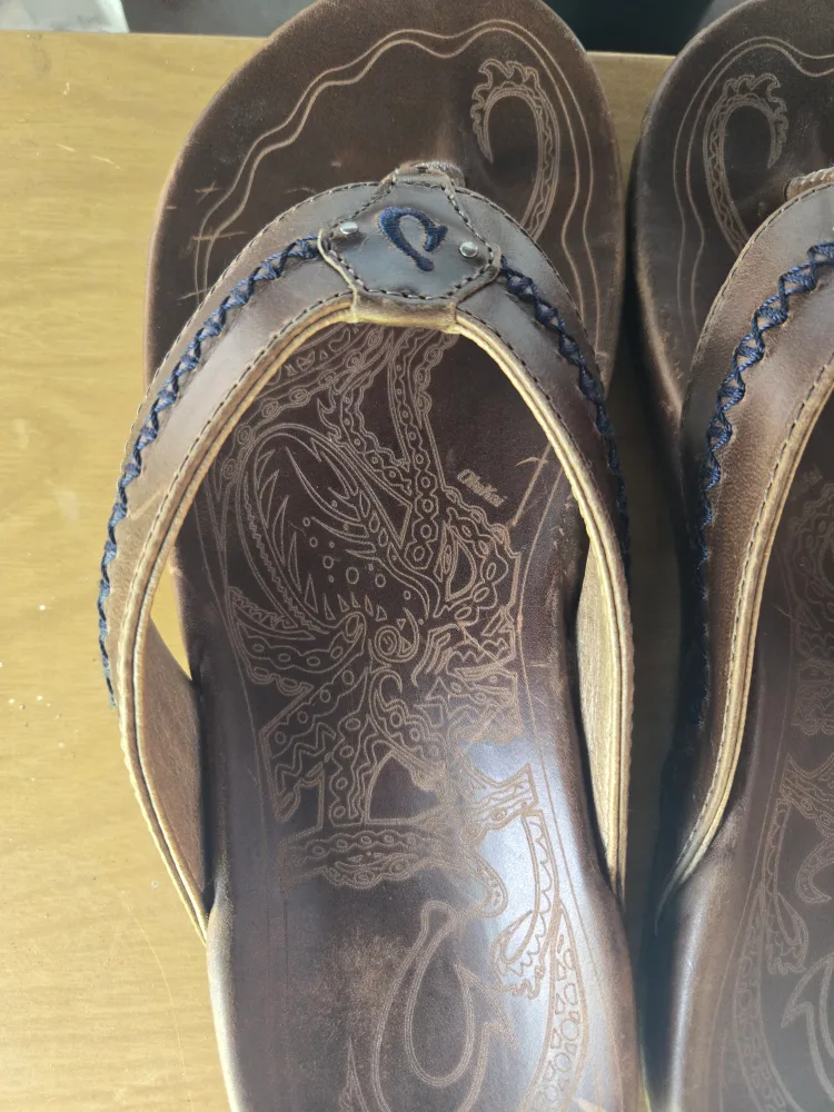 OluKai Ohukai Brown Leather Sandals image indicator(2)