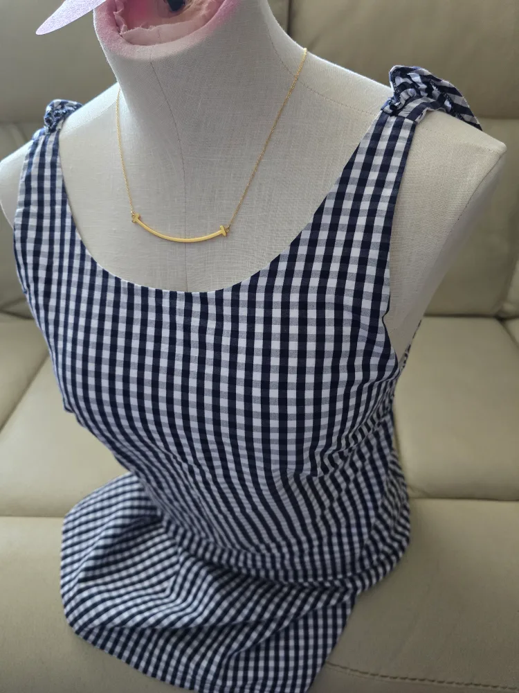 Gingham Dress - Navy and White image indicator(7)