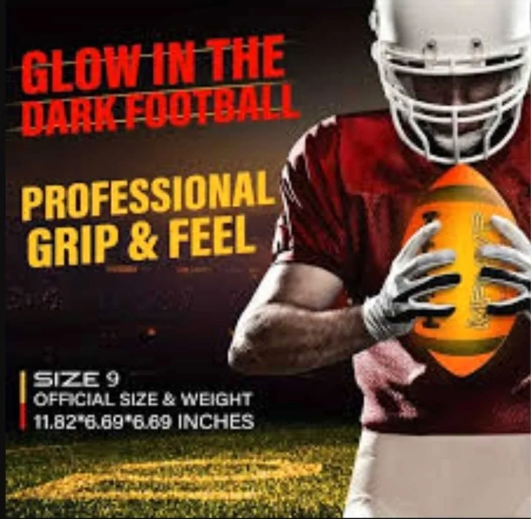 Glow in The Dark LED Football – Official Size 9 Game Ball image indicator(9)
