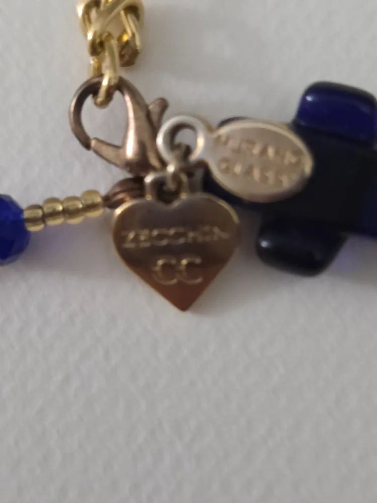 Zecchin Murano Glass Blue Cross Bracelet image indicator(2)