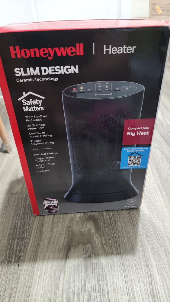 Bnib Honeywell HCE309BC Slim Ceramic Mini-Tower Heater - NEW - photo 2