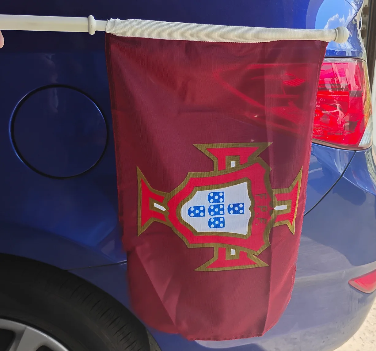 Team Portugal 12 x 18 Inch Flag- Soccer Crest With Car Stick thumbnail