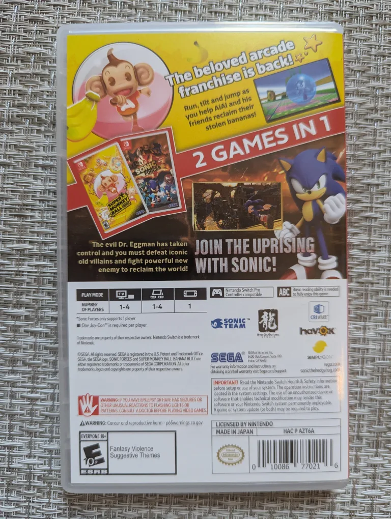 Nintendo switch Sonice Forces + Super Monkey Ball image indicator(2)