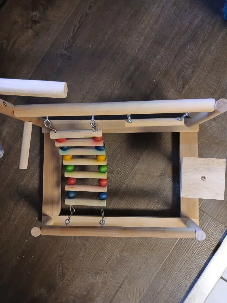 Wooden Bird Play Stand with Ladder & Swing🇨🇦 thumbnail