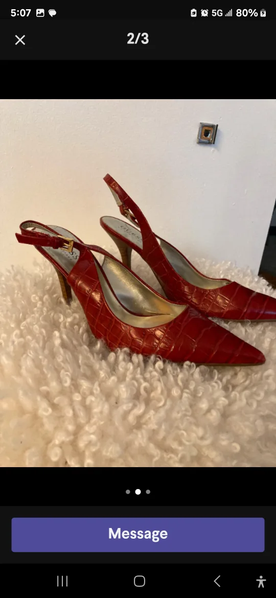 Guess Red Slingback Heels thumbnail