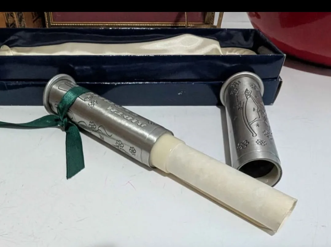 Pewter Birth Certificate Holder ~ Birth Dates Keepsake ~ image indicator(3)