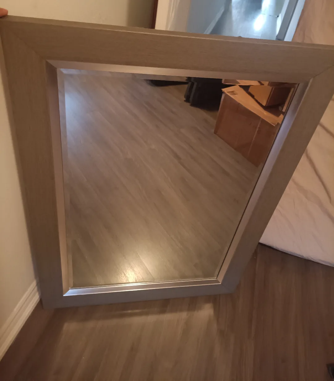 Beveled Wood Wall Mirror 31x43 in image indicator(2)