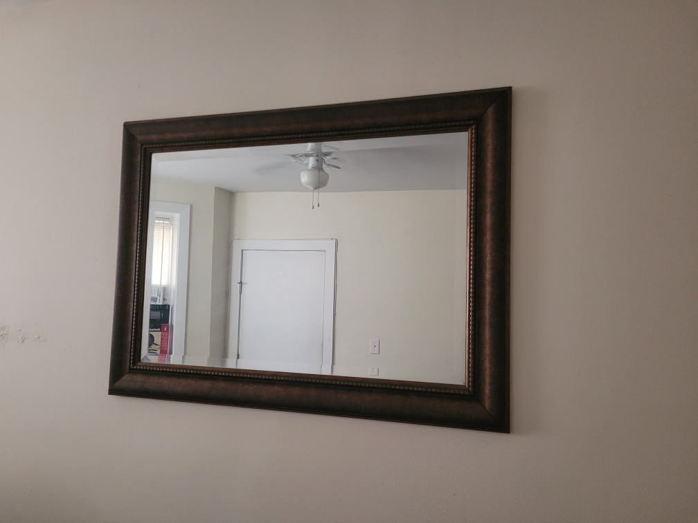 Framed Wall Mirror - Brown