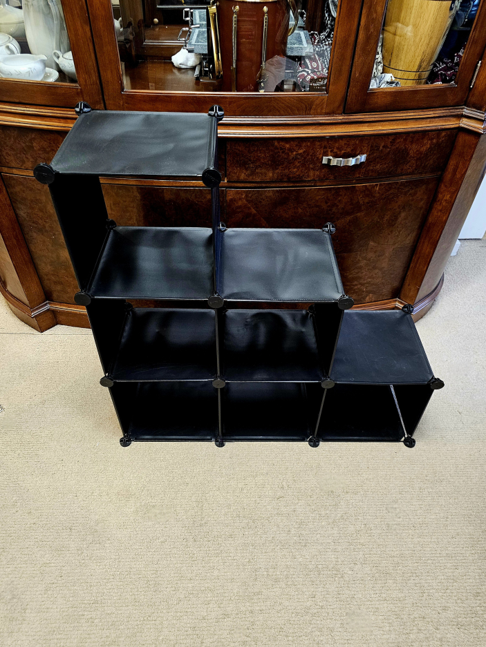 Black 6 Cube Modular Wire Storage Organizer Book Shelf (2 sets) - photo 2
