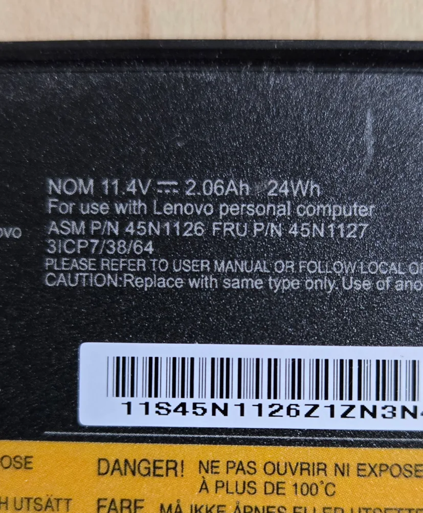 Lenovo Laptop Battery - Model 45N1126 thumbnail