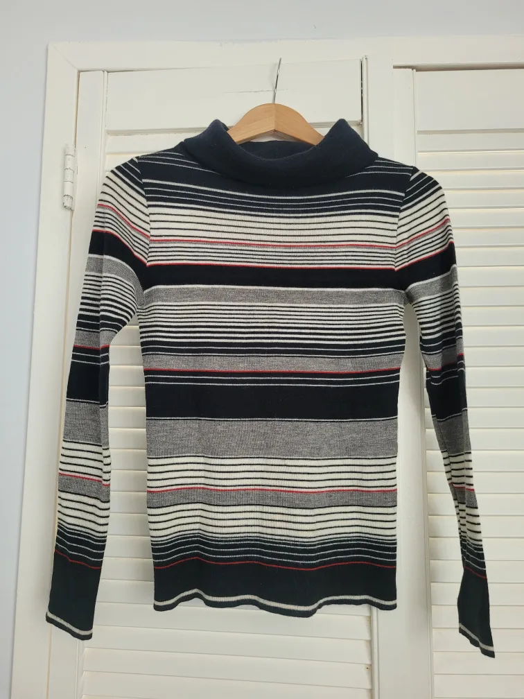 Striped Turtleneck Top small thumbnail