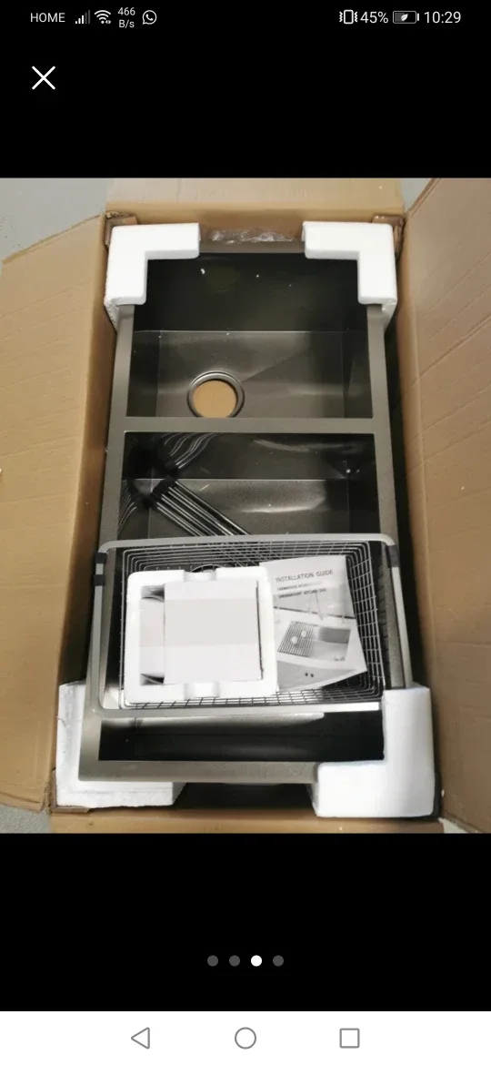 Matte Black Undermount Kitchen Sink 33" x 17" image indicator(3)